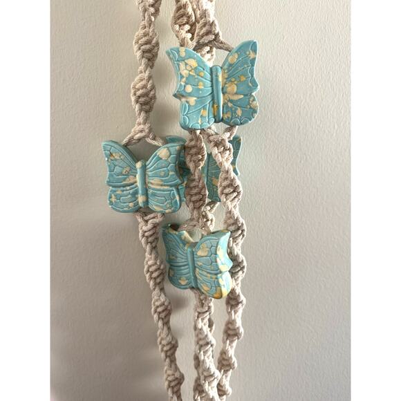 Unique Vintage Other - Vintage Macrame Butterfly Plant Hanger